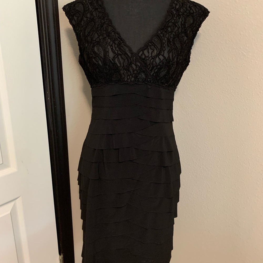 Black lace cocktail dress
